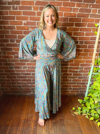 The Muse In Turquoise  Top + Pants Combo