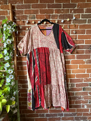 Coffee In The Morning Kantha Dress - Fits up to 3X