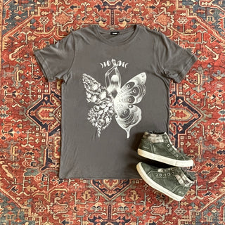 Butterfly Flower Moon Charcoal TShirt
