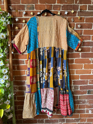 Coffee In The Morning Kantha Dress - Fits up to 3X