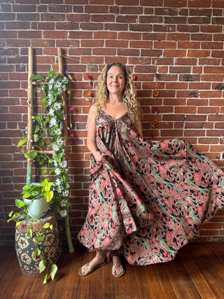 Delphia Recycled Sari Dress w/ Pockets
