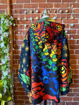 OOAK Autumn Collection - Upcycled Grateful Dead Inspired Mix Fabric Bell Sleeve Robe