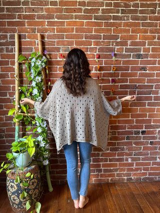 100% Cotton Autumn Stroll Knit Layering Sweater - Taupe