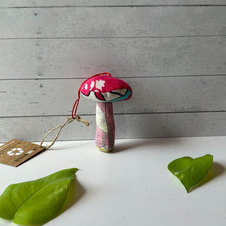 Recycled Mushroom Sari Ornament Decoration