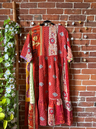 Coffee In The Morning Kantha Dress - Fits up to 3X