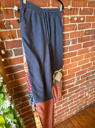 OOAK Autumn Collection- Upcycled Size Medium Patchwork Jogger Pants
