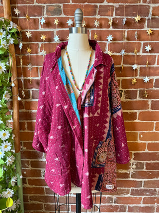 OOAK Autumn Collection - Upcycled Grateful Dead Inspired Vintage Kantha Jacket