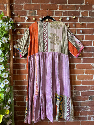 Coffee In The Morning Kantha Dress - Fits up to 3X