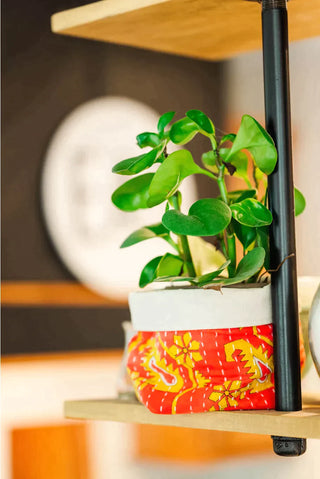 Mystery Kantha Basket Planter Home Decor