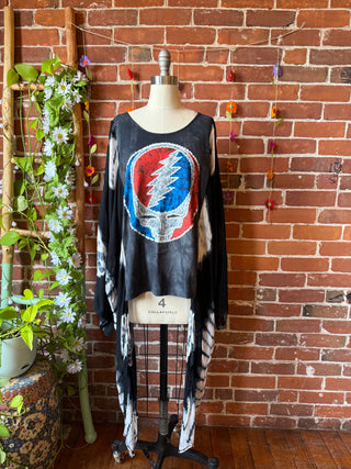 Grateful Dead Inspired Stealie Hybrid Tie Dye Hi Lo Top