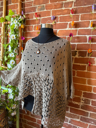 100% Cotton Autumn Stroll Knit Layering Sweater - Taupe
