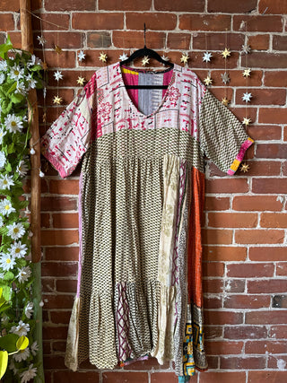 Coffee In The Morning Kantha Dress - Fits up to 3X