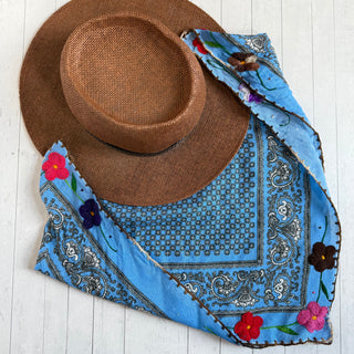 Floral Embroidered Paisley Bandana Headband