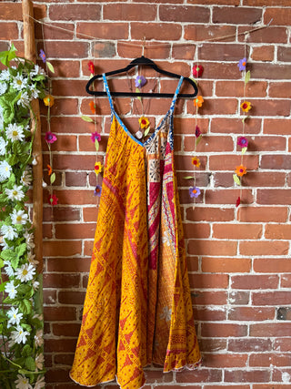 Coffee In The Morning Kantha Summer Midi Dress With Pockets - Fits up to 2X