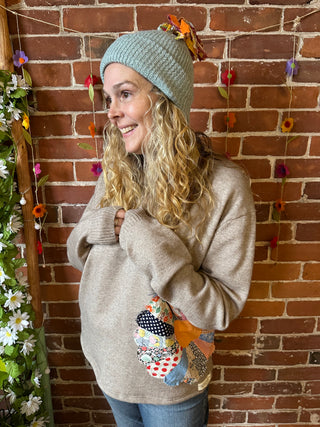 OOAK Autumn Collection - Kantha Tassel Pom Pom Beanies