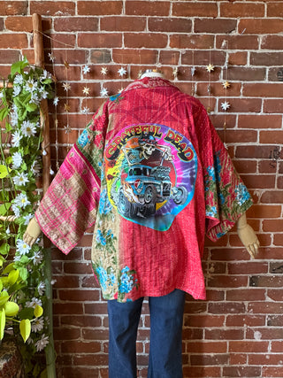 OOAK Autumn Collection - Upcycled Grateful Dead Inspired Boho Vintage Kantha Jacket