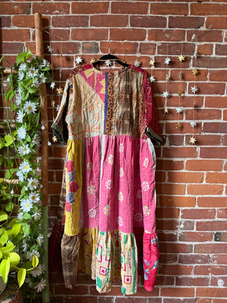 Coffee In The Morning Kantha Dress - Fits up to 3X