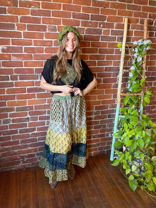 Henna Moon Pattern Bamboo Dolman Top