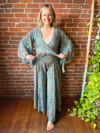The Muse In Turquoise  Top + Pants Combo