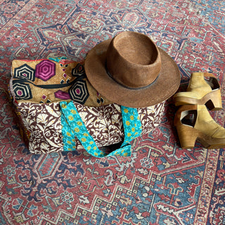 Mystery Print Patchwork Boho Recycled Sari Duffel Weekend Bag