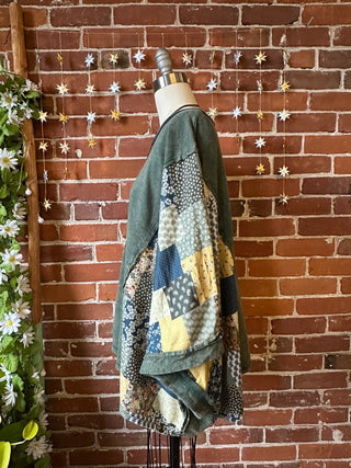 OOAK Autumn Collection - Upcycled Flower Patchwork Poncho Style Top 🌼