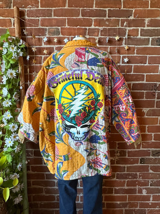 OOAK Autumn Collection - Upcycled Grateful Dead Inspired Boho Vintage Kantha Jacket