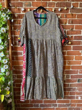 Coffee In The Morning Kantha Dress - Fits up to 3X