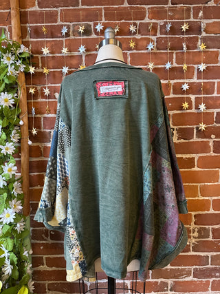 OOAK Autumn Collection - Upcycled Flower Patchwork Poncho Style Top 🌼