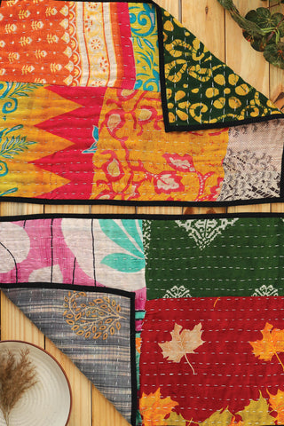 Boho Kantha Placemats - Set of 4