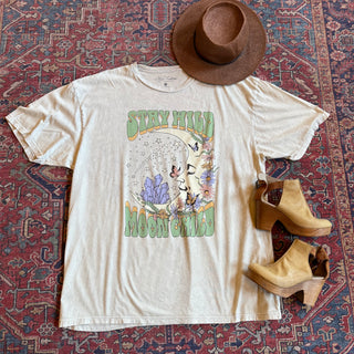 2XL+3XL Stay Wild Moon Child Mineral Wash TShirt -Glacier White