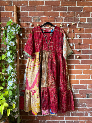 Coffee In The Morning Kantha Dress - Fits up to 3X