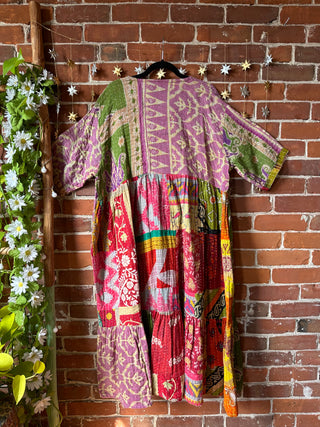 Coffee In The Morning Kantha Dress - Fits up to 3X