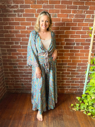 The Muse In Turquoise  Top + Pants Combo
