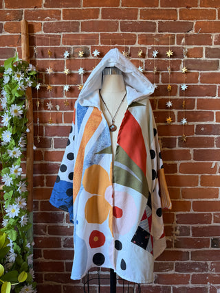 OOAK Autumn Collection - Upcycled Boho Floral Bell Sleeve Patchwork Hoodie Robe