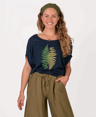 Fern Pattern Bamboo Dolman Top