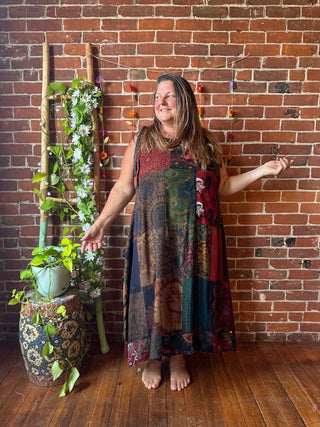 Afternoon Tea Earthy Patchwork Dress