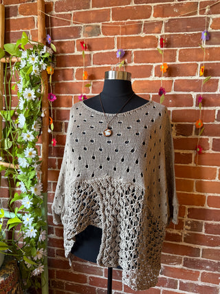 100% Cotton Autumn Stroll Knit Layering Sweater - Taupe