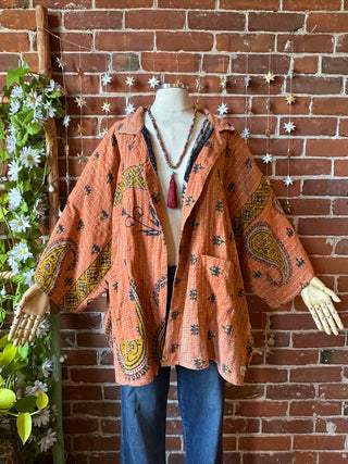 OOAK Autumn Collection - Upcycled Fleetwood Inspired Boho Vintage Kantha Jacket