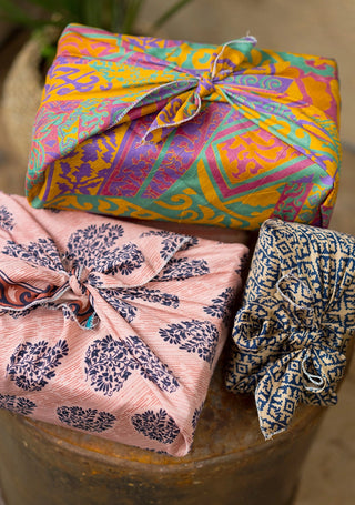 Recycled Sari Gift Wrap. Set of 5
