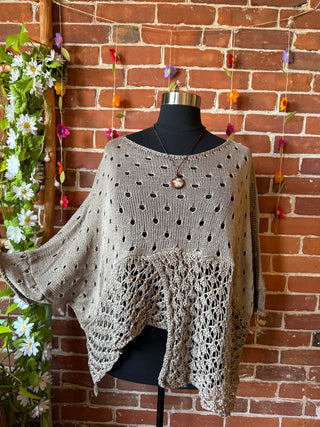 100% Cotton Autumn Stroll Knit Layering Sweater - Taupe