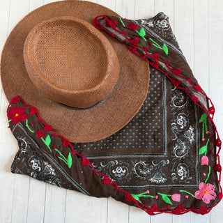 Floral Embroidered Paisley Bandana Headband