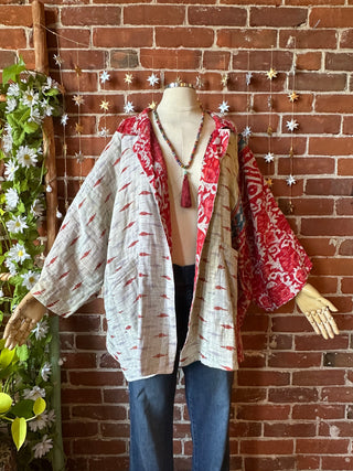 OOAK Autumn Collection - Upcycled Grateful Dead Inspired Boho Vintage Kantha Jacket