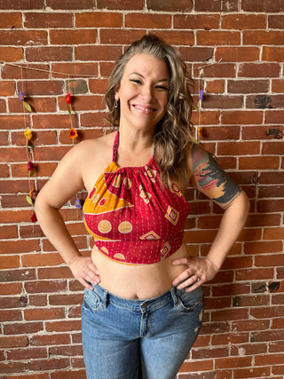 Size 0-12 In Bloom Reversible Kantha Halter Top