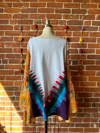OOAK Autumn Collection - Grateful Dead Inspired Botanical Flowy Bell Sleeve Top