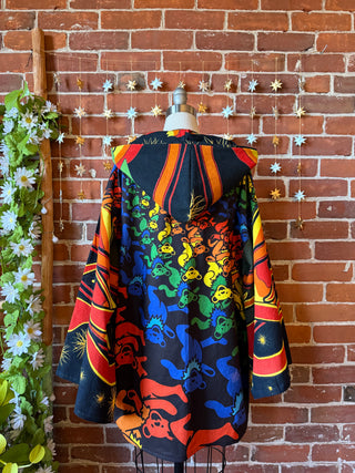 OOAK Autumn Collection - Upcycled Grateful Dead Inspired Mix Fabric Bell Sleeve Robe