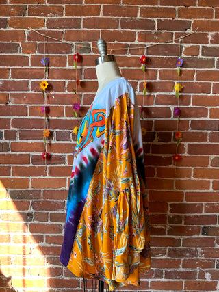 OOAK Autumn Collection - Grateful Dead Inspired Botanical Flowy Bell Sleeve Top
