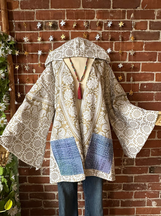 OOAK Autumn Collection - Upcycled Fleetwood Mac Inspired Patchwork Bell Sleeve Robe