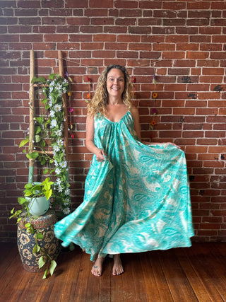 Delphia Recycled Sari Dress w/ Pockets