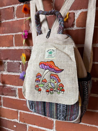 Hemp Magic Mushroom + Froggie  Backpack