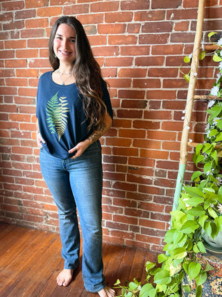 Fern Pattern Bamboo Dolman Top